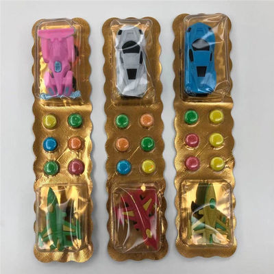Special Design Compressed Candy Packed With Car Airplane Toys
